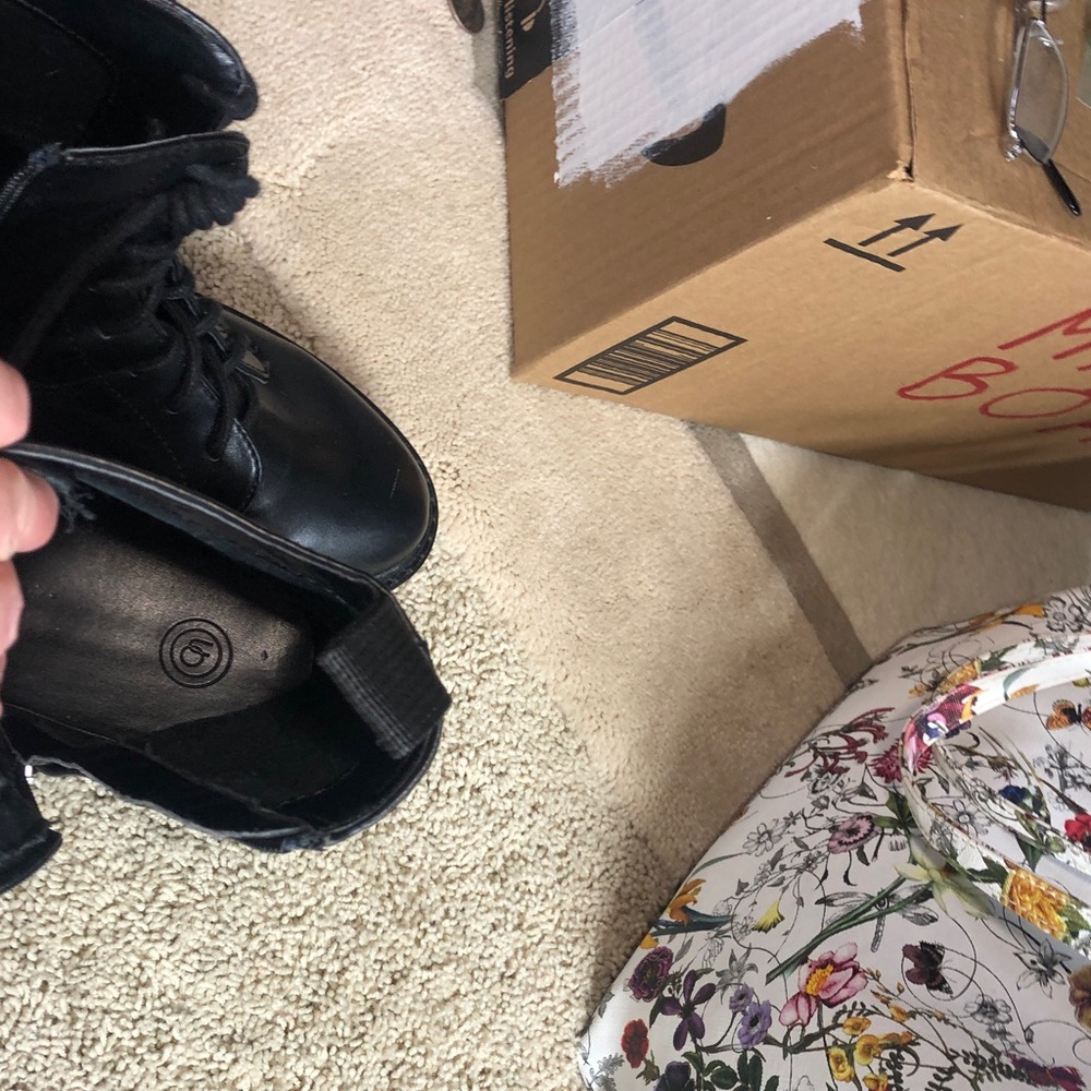 Urban Outfitters Gemma Utility Wedge Black Combat Boots, Women’s Size 9 - Picture 7 of 12